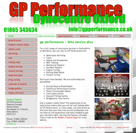 Image of The GP Performance website changed dramatically with a simple facelift.
