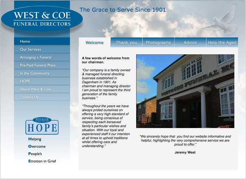 Image of West & Coe decided their site needed a facelift after some three years of service